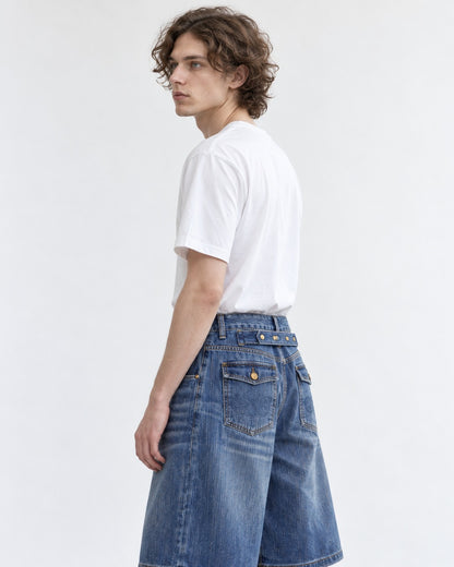 Washed Denim Culottes
