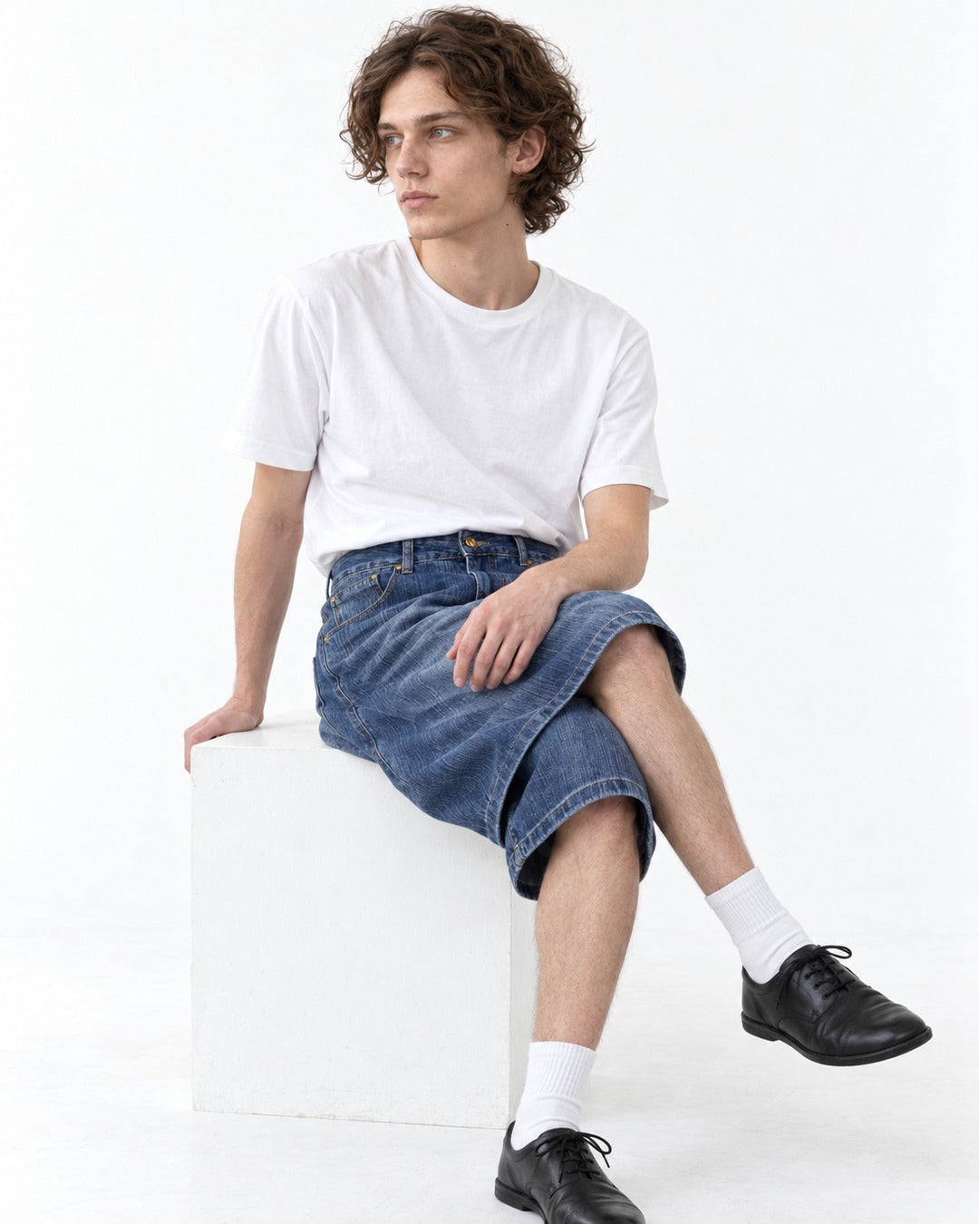 Washed Denim Culottes
