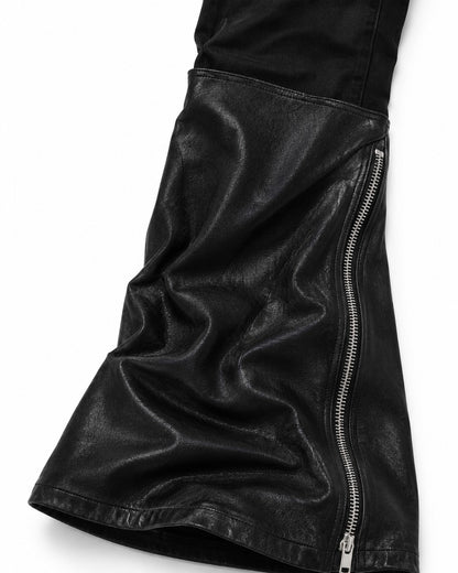 Ruched-Panel Side-Zip Jeans