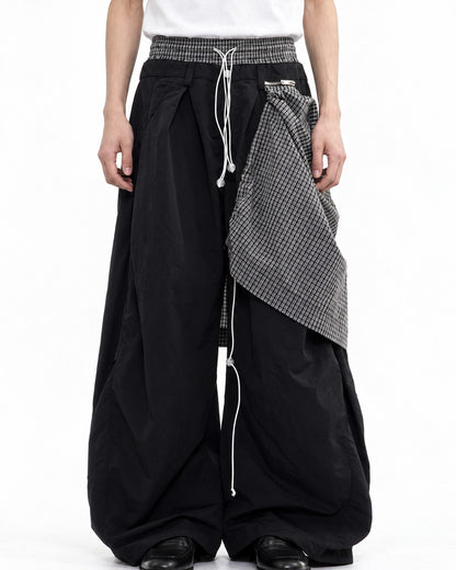 Double Waistband Wide-Leg Pants