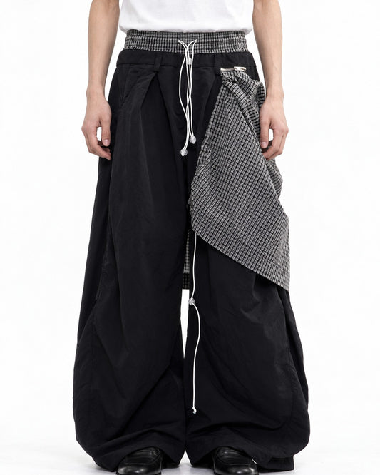 Double Waistband Wide-Leg Pants