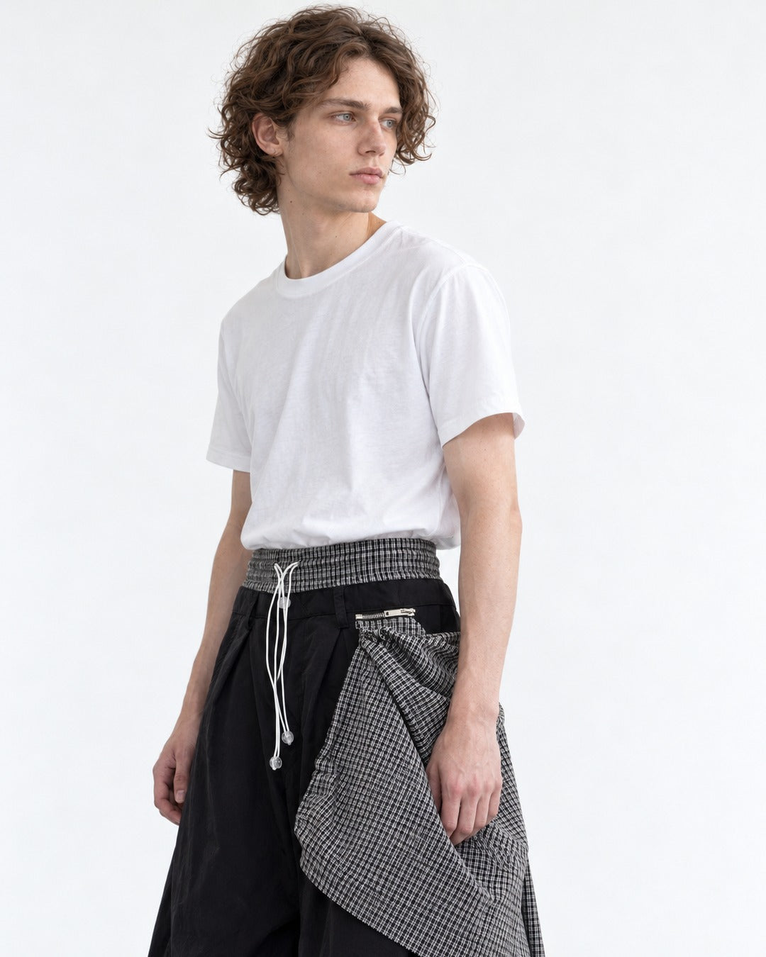 Double Waistband Wide-Leg Pants