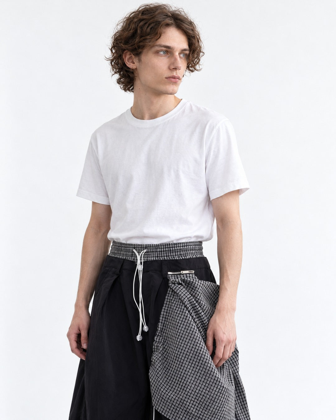 Double Waistband Wide-Leg Pants