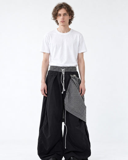Double Waistband Wide-Leg Pants