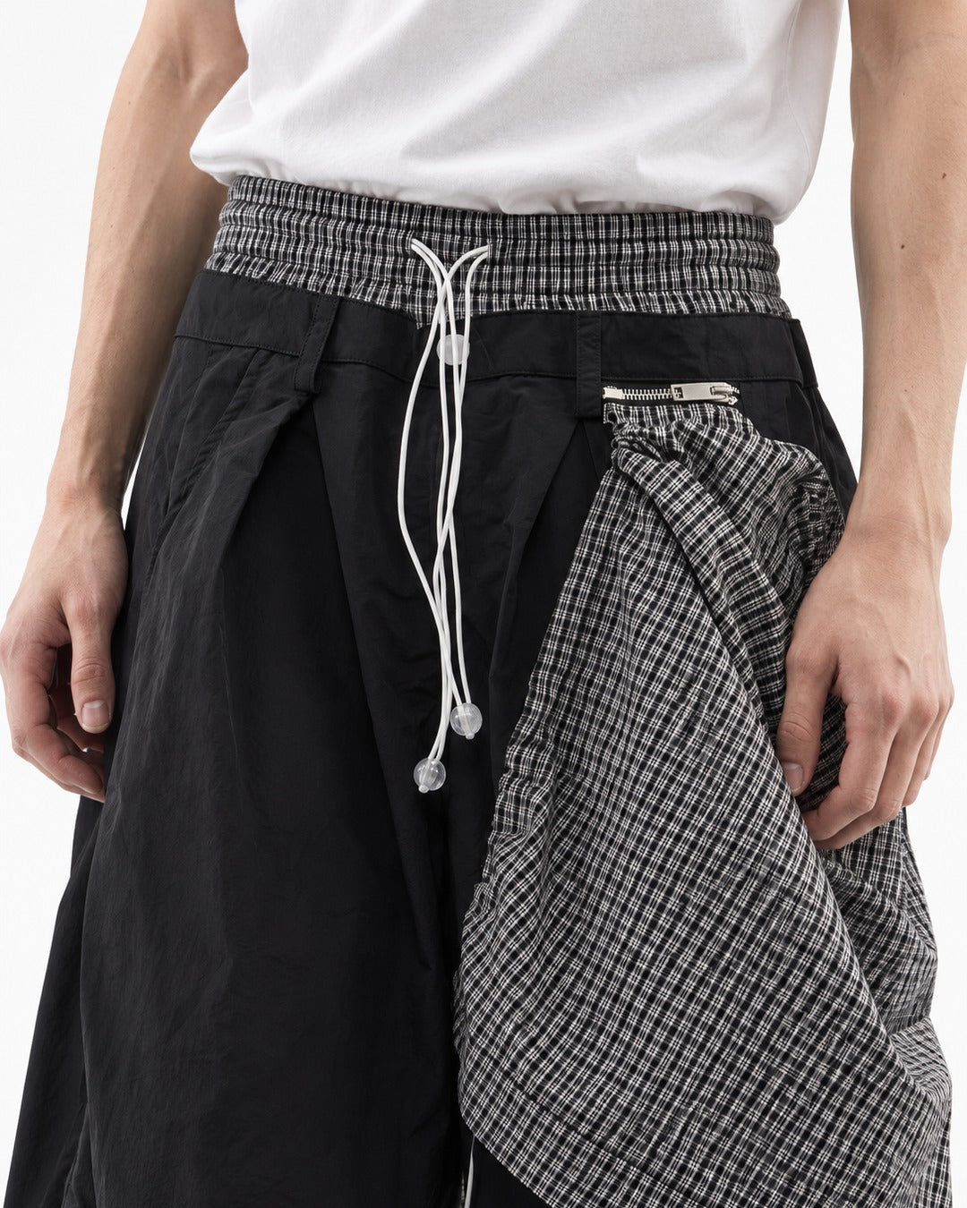 Double Waistband Wide-Leg Pants