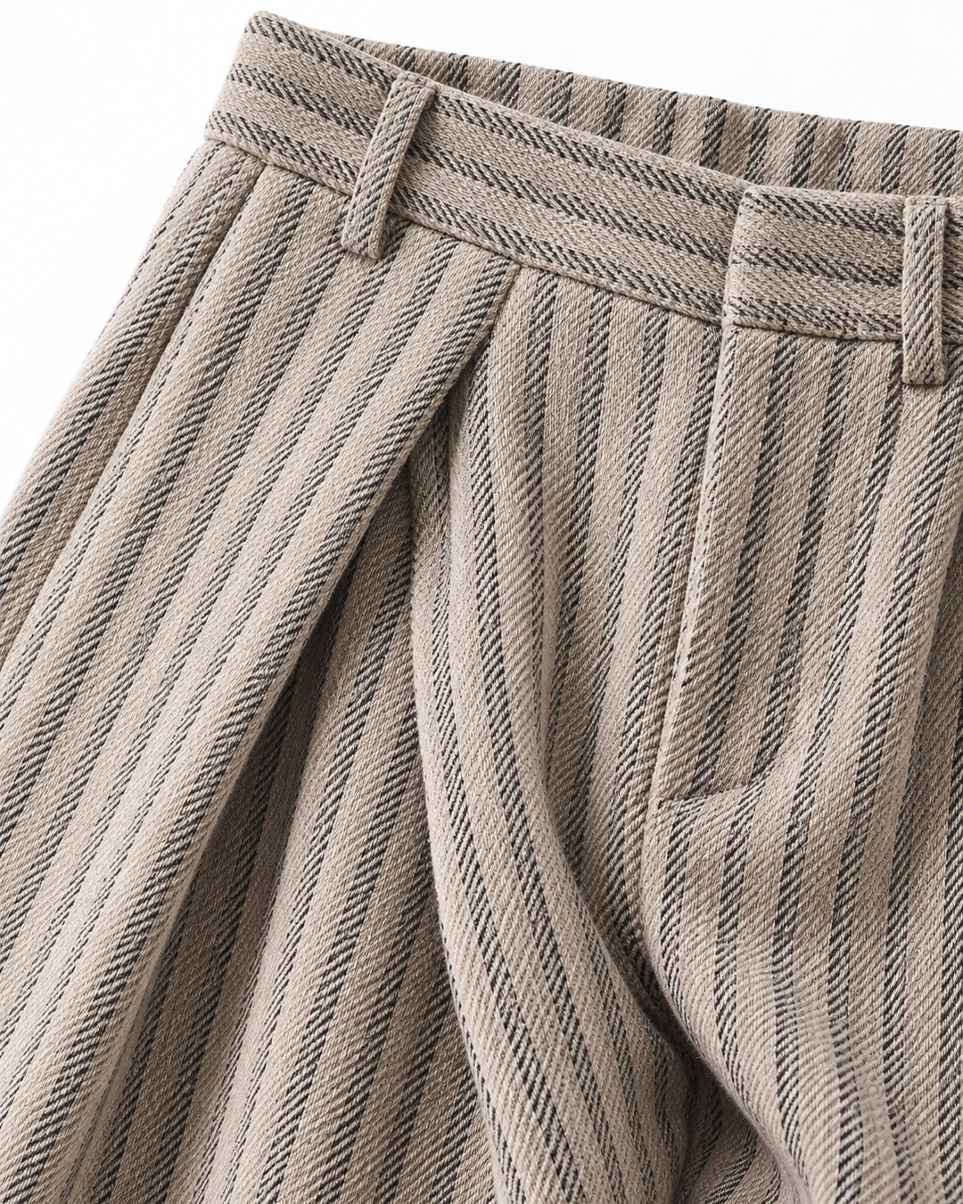 Wrap-Front Pleated Wide-Leg Trousers