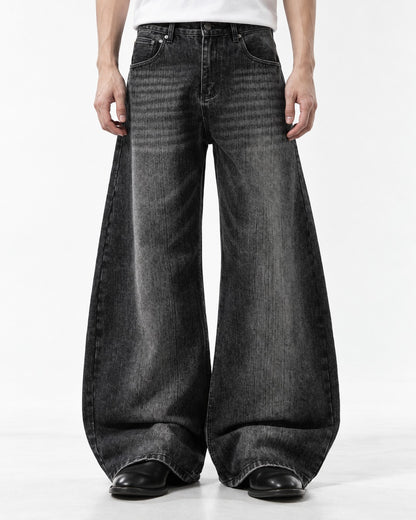 Streak-Fade Wide-Leg Jeans