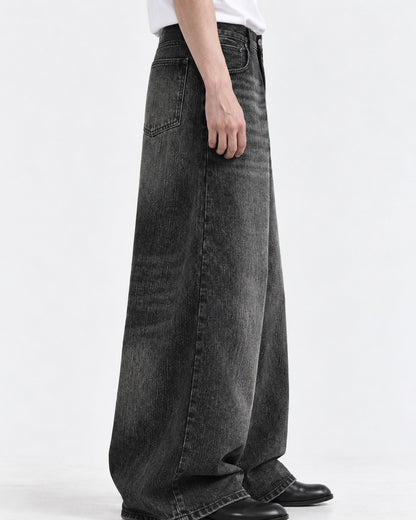 Streak-Fade Wide-Leg Jeans