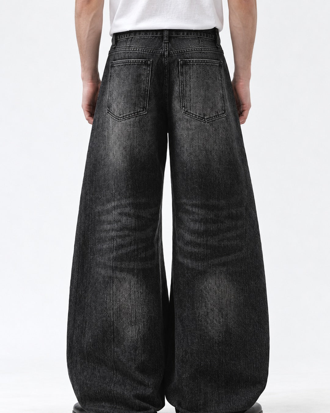 Streak-Fade Wide-Leg Jeans