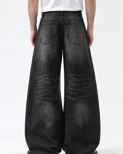 Streak-Fade Wide-Leg Jeans