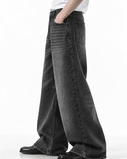 Streak-Fade Wide-Leg Jeans