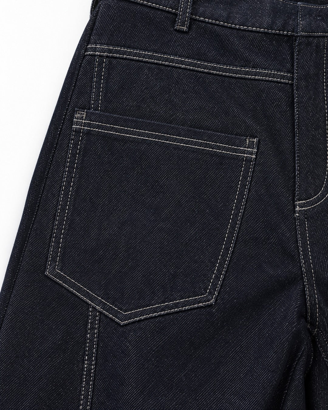 Topstitched Patch-Pocket Balloon Jeans