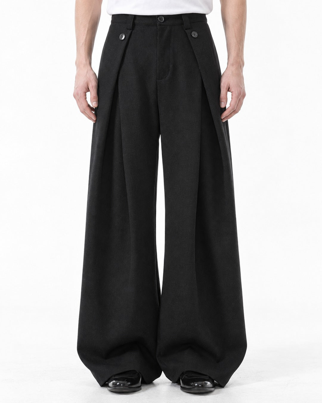 Pleated Wide-Leg Pants