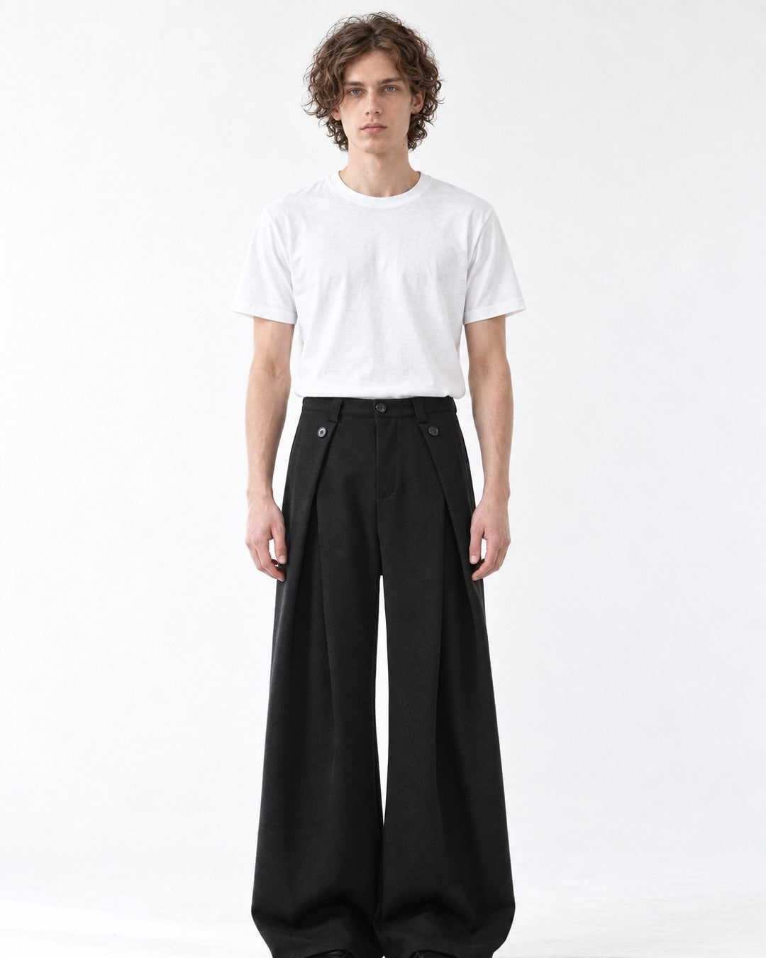 Pleated Wide-Leg Pants