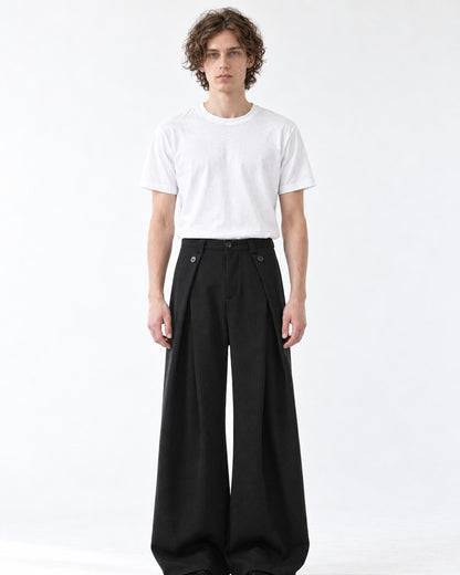 Pleated Wide-Leg Pants