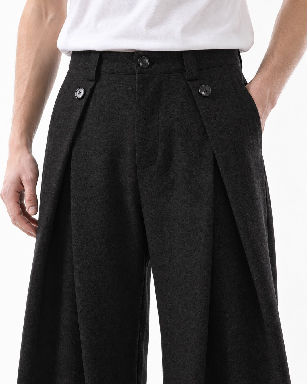 Pleated Wide-Leg Pants