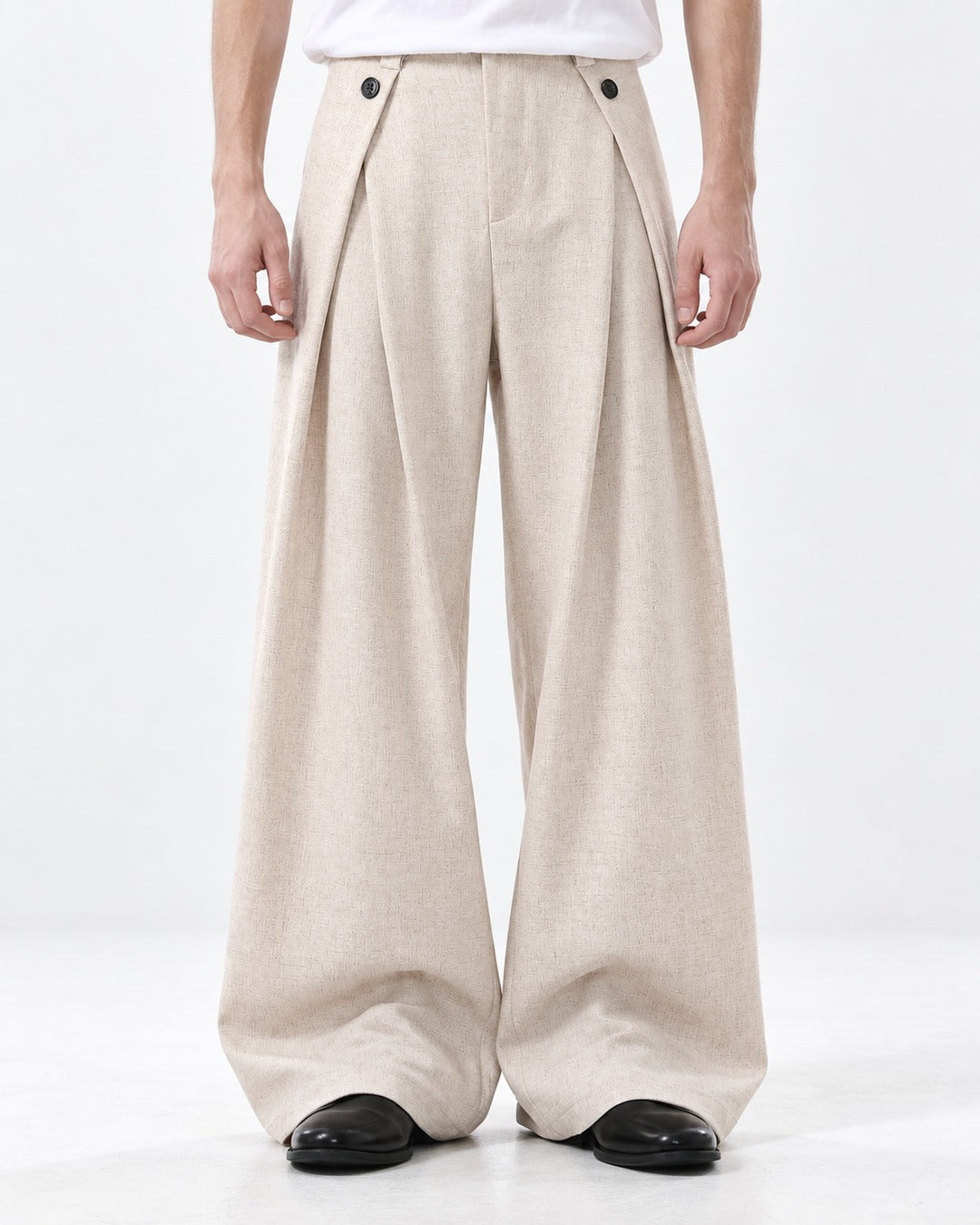 Pleated Wide-Leg Pants