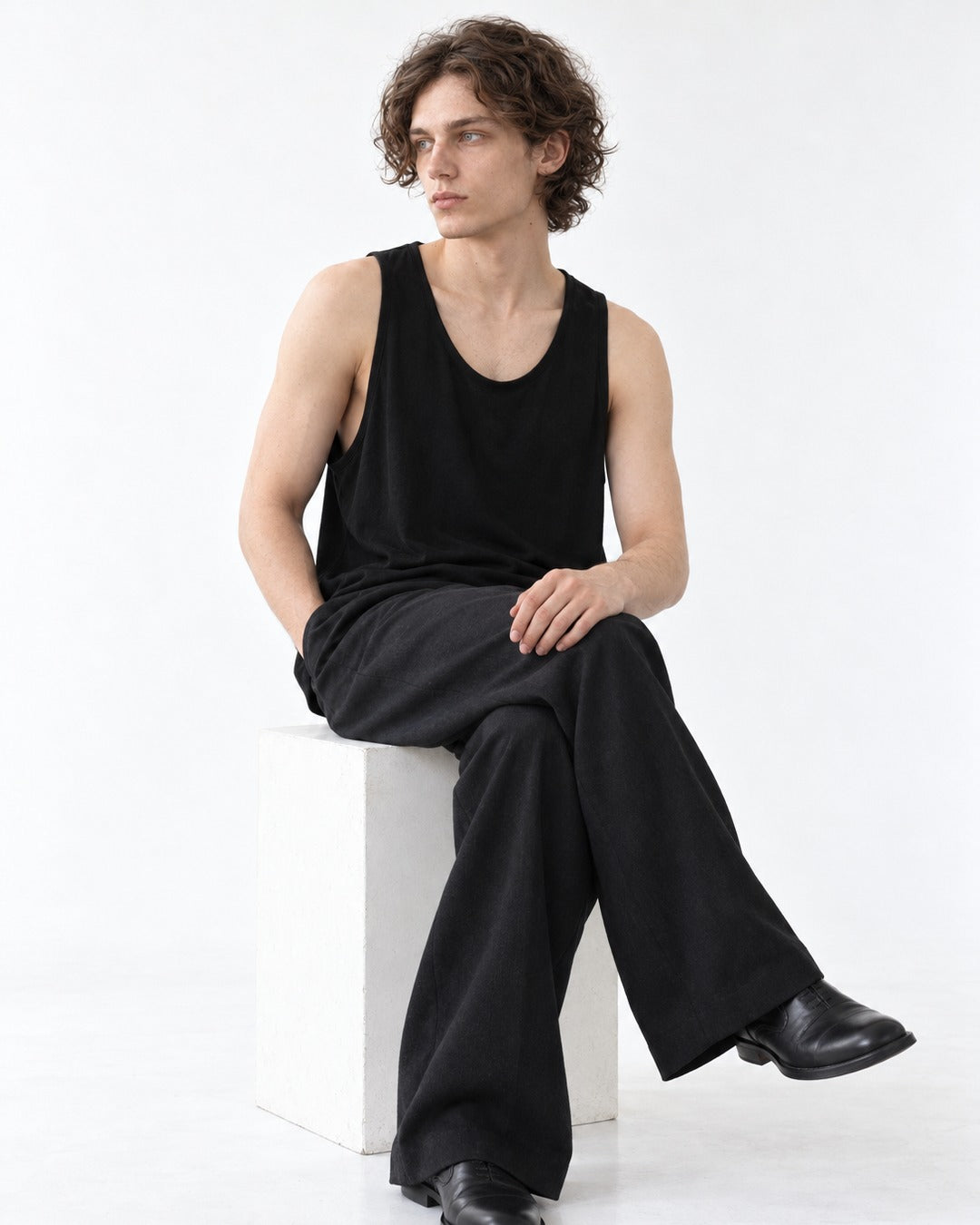 Relaxed Scoop-Neck Tank Top