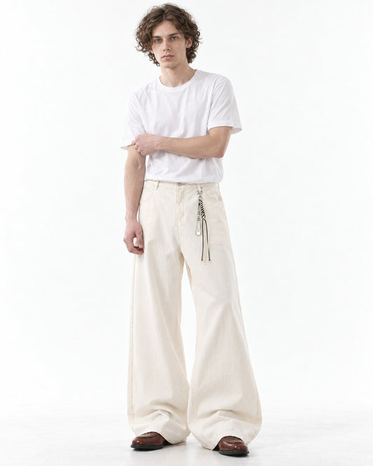 Carabiner-Charm Wide-Leg Pants