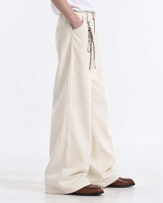 Carabiner-Charm Wide-Leg Pants