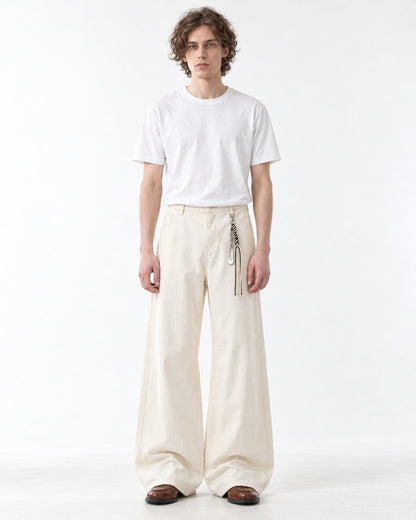 Carabiner-Charm Wide-Leg Pants