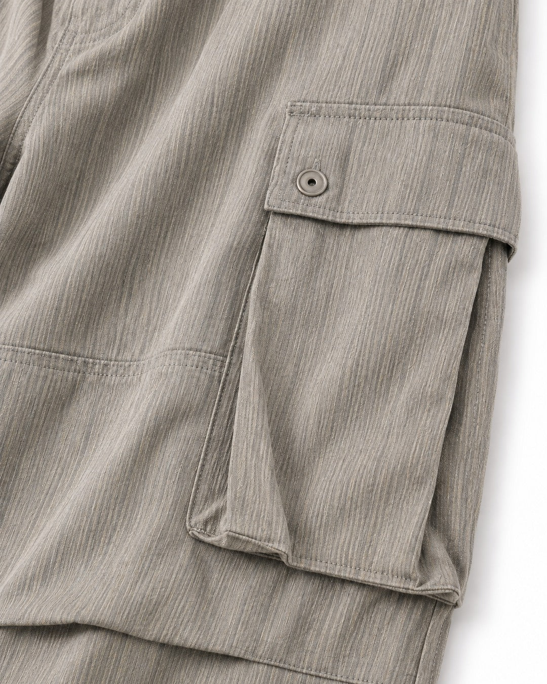 Button-Flap Double-Pocket Wide-Leg Cargo Pants
