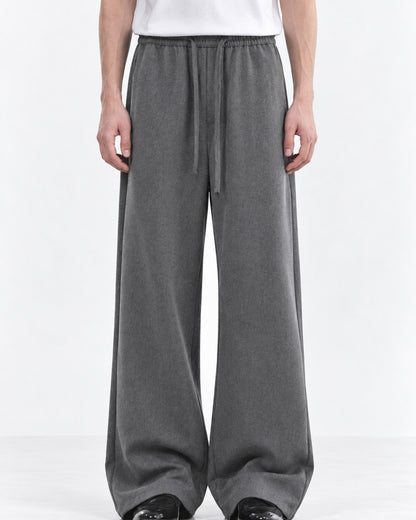 Drawstring Elastic-Waist Wide-Leg Pants