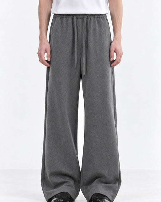 Drawstring Elastic-Waist Wide-Leg Pants