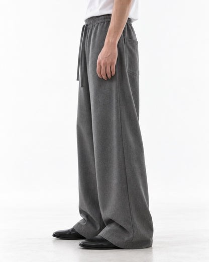 Drawstring Elastic-Waist Wide-Leg Pants