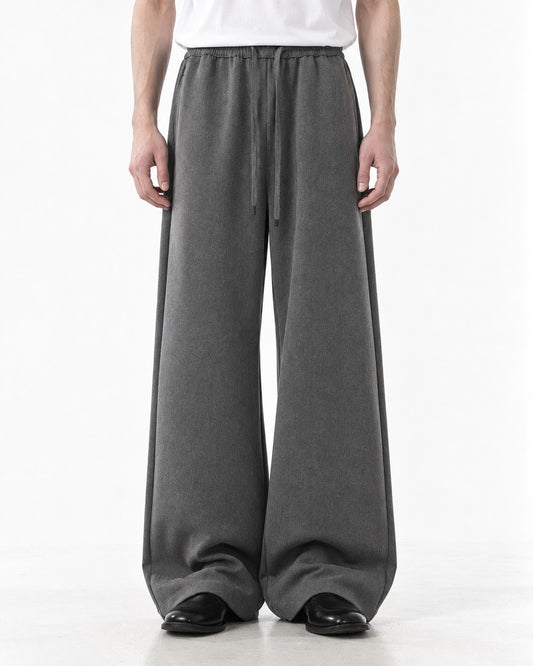 Elastic Drawstring Wide-Leg Pants