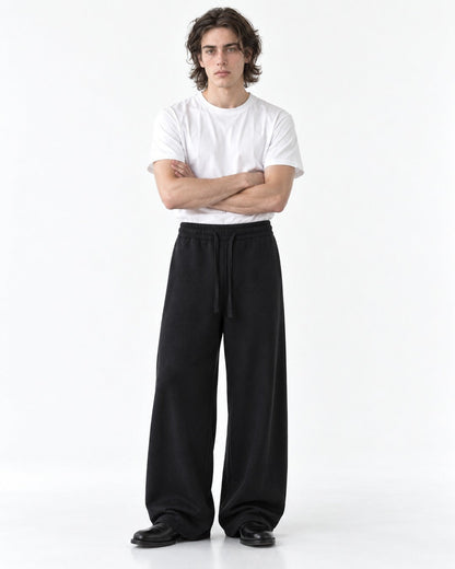 Elastic Drawstring Wide-Leg Pants