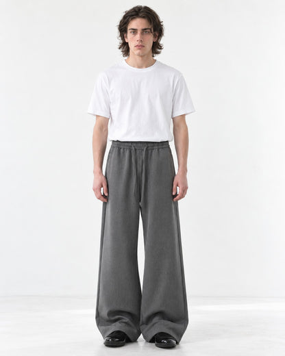 Elastic Drawstring Wide-Leg Pants