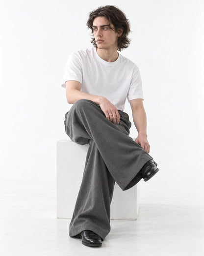 Elastic Drawstring Wide-Leg Pants