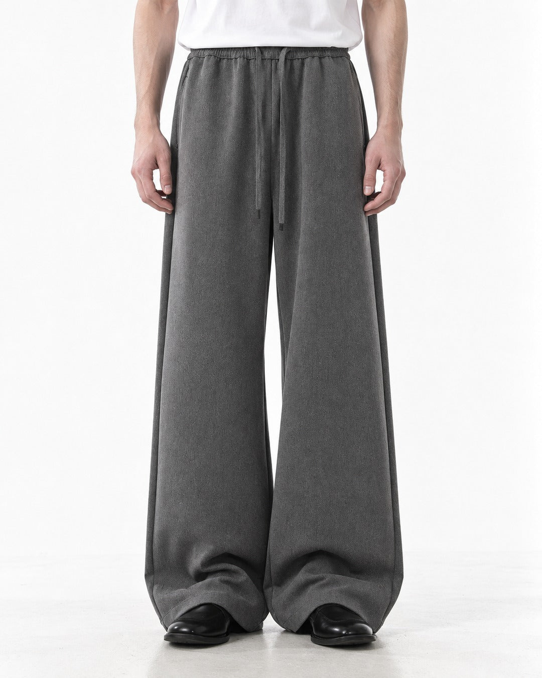Elastic Drawstring Wide-Leg Pants