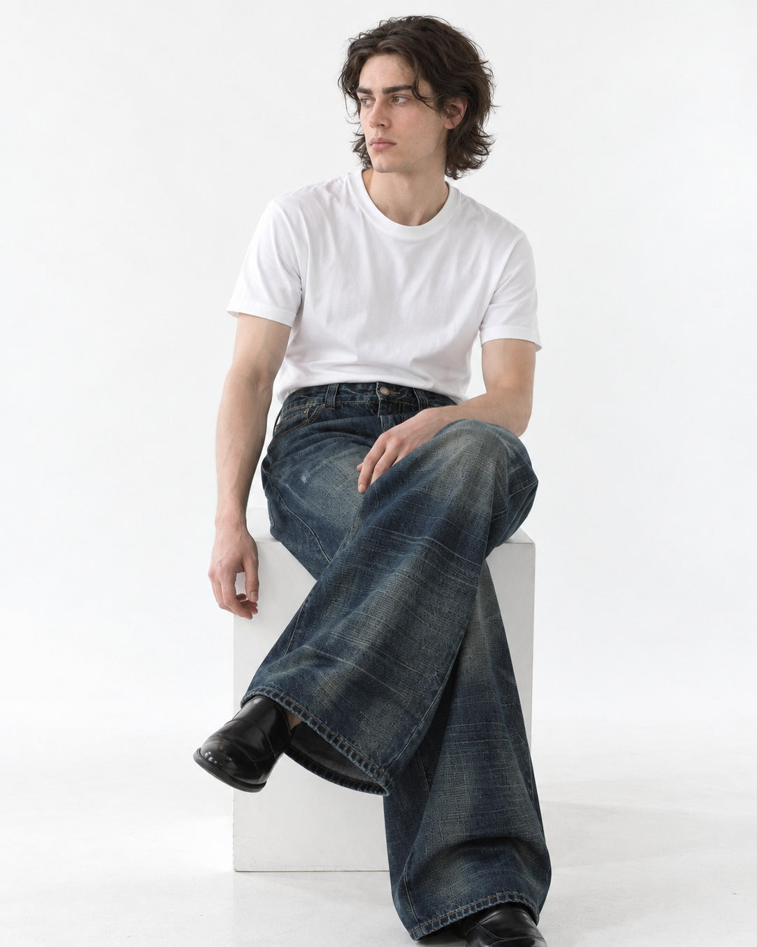 Bootcut Whisker-Fade Jeans