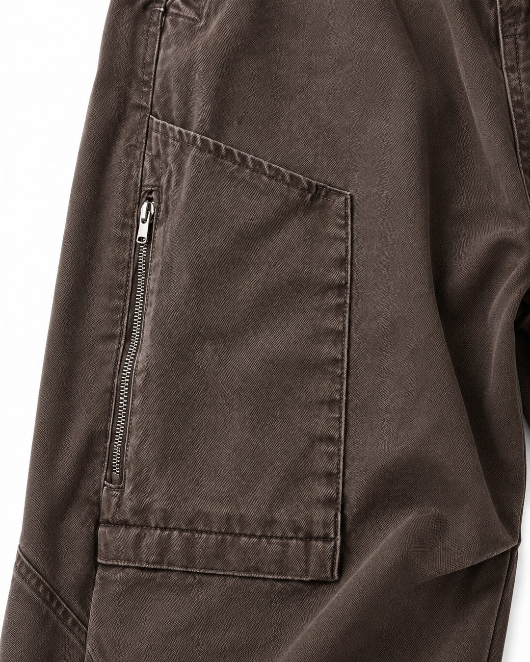 Zip-Pocket Diagonal-Panel Cargo Pants