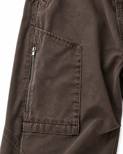 Zip-Pocket Diagonal-Panel Cargo Pants