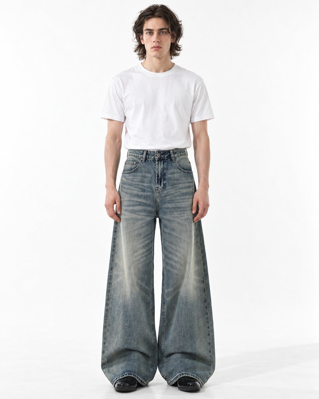 Tonal-Fade Flare Jeans