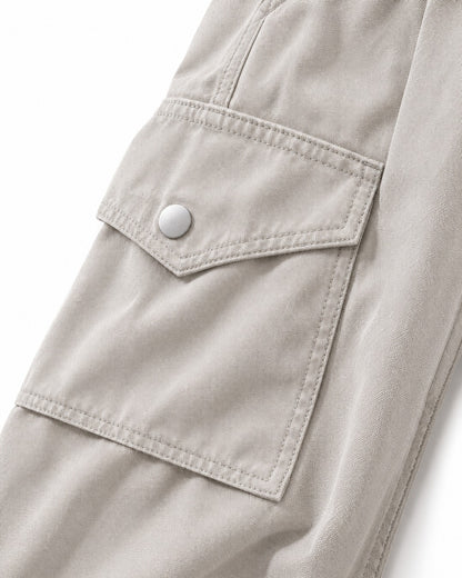 Horizontal-Seam Draped Cargo Trousers