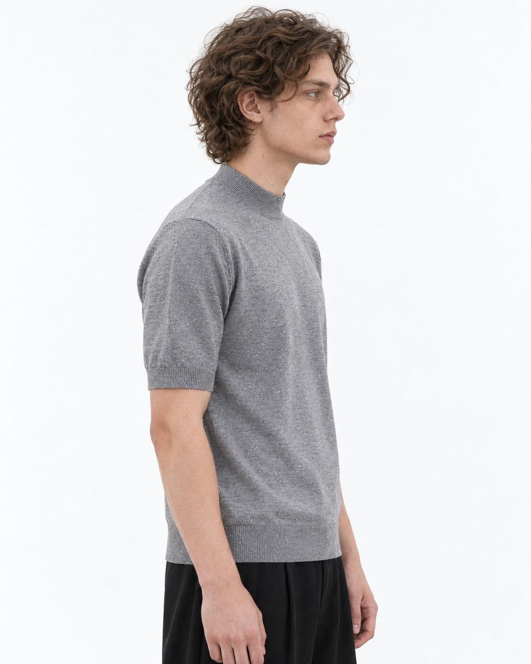 Mock-Neck Knit Top