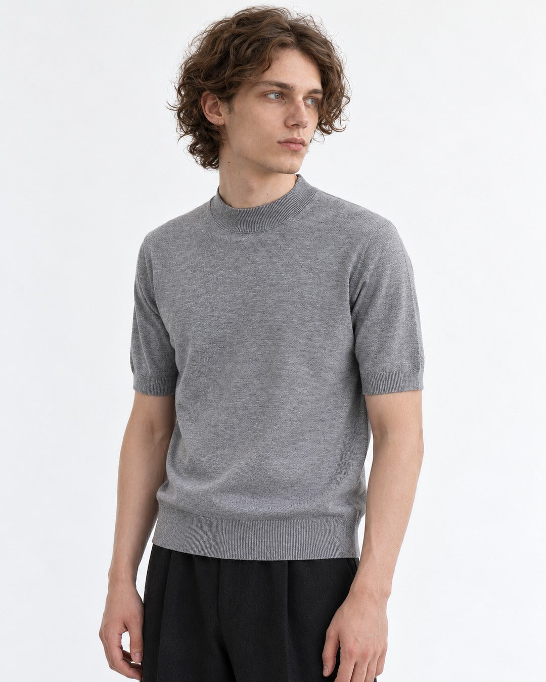 Mock-Neck Knit Top