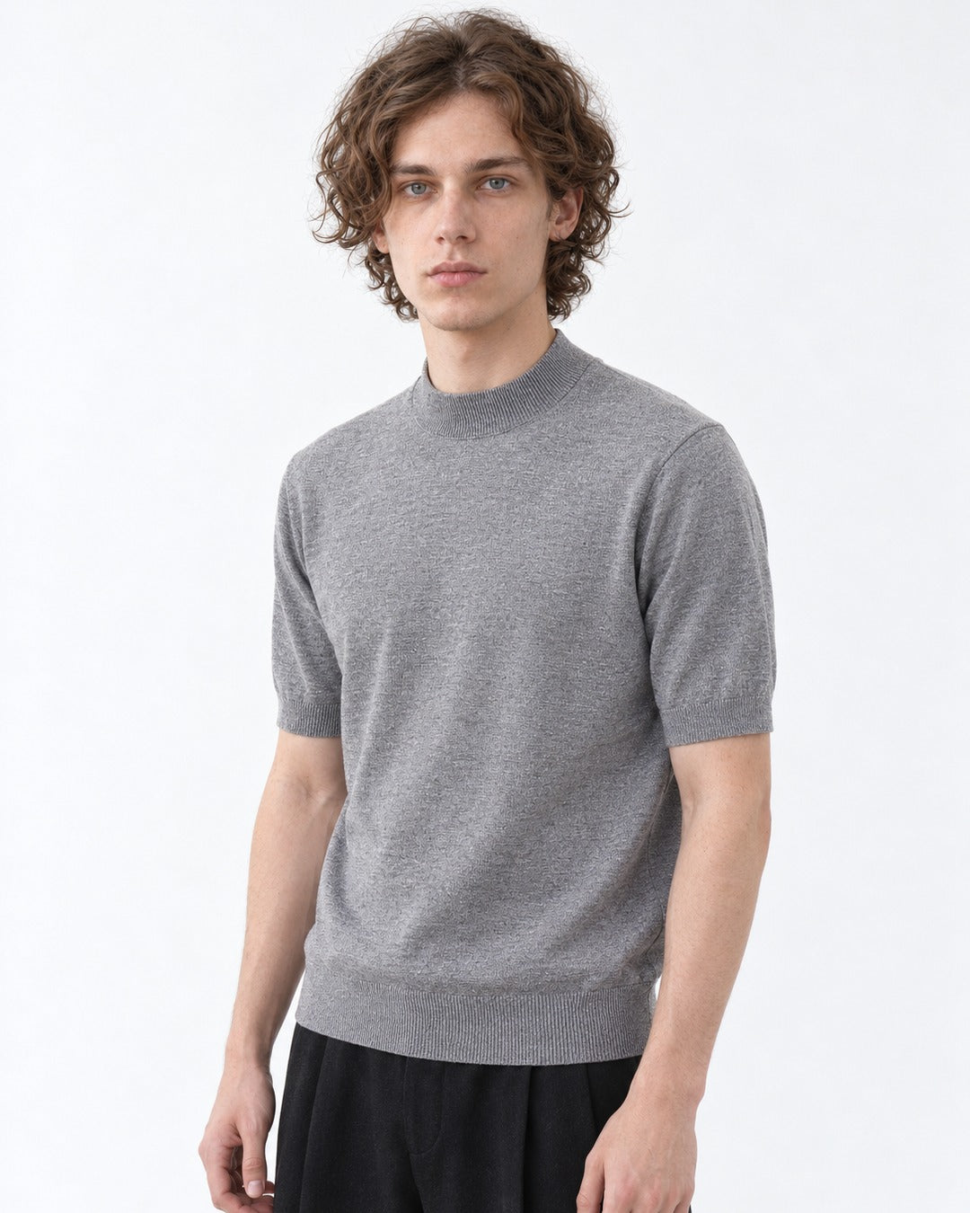 Mock-Neck Knit Top
