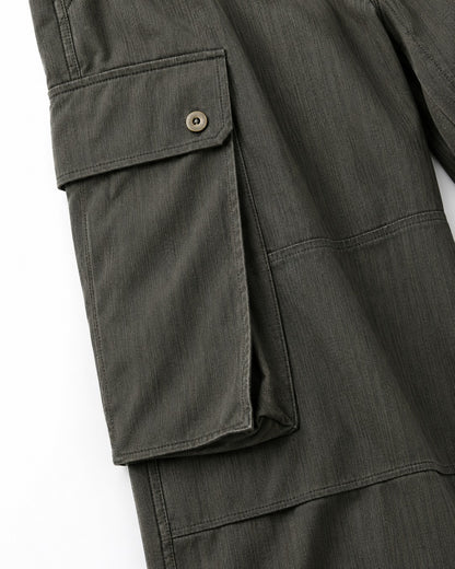 Flap Pocket Paneled Wide-Leg Cargo Trousers