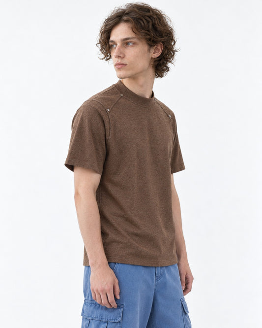 Mock-Neck Tee with Raglan Seam
