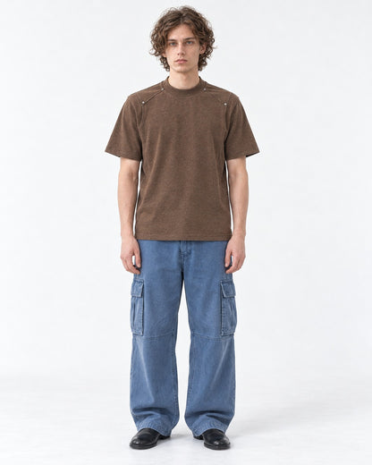 Mock-Neck Tee with Raglan Seam