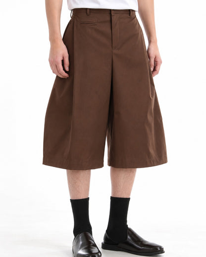 Pleated Wide-Leg Shorts