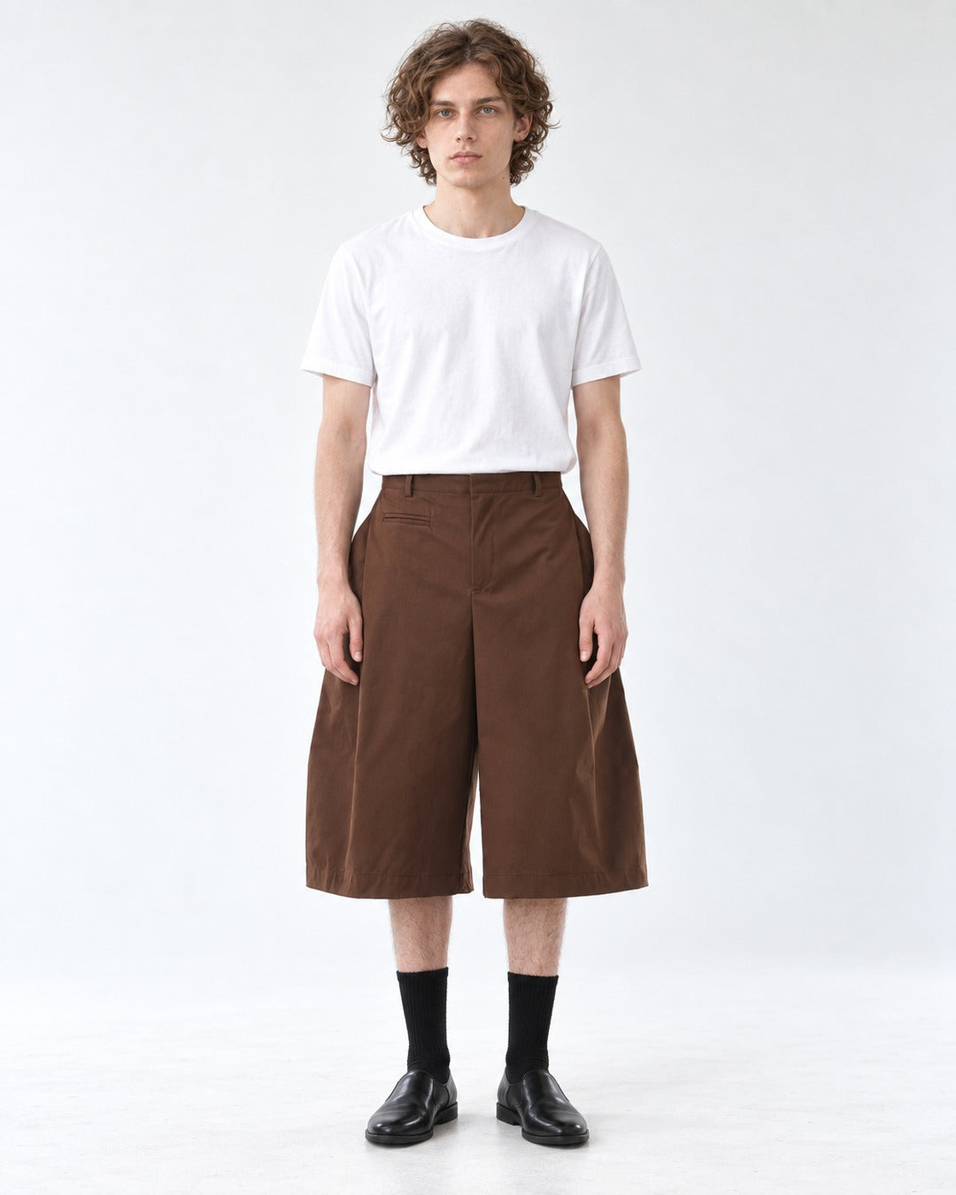 Pleated Wide-Leg Shorts
