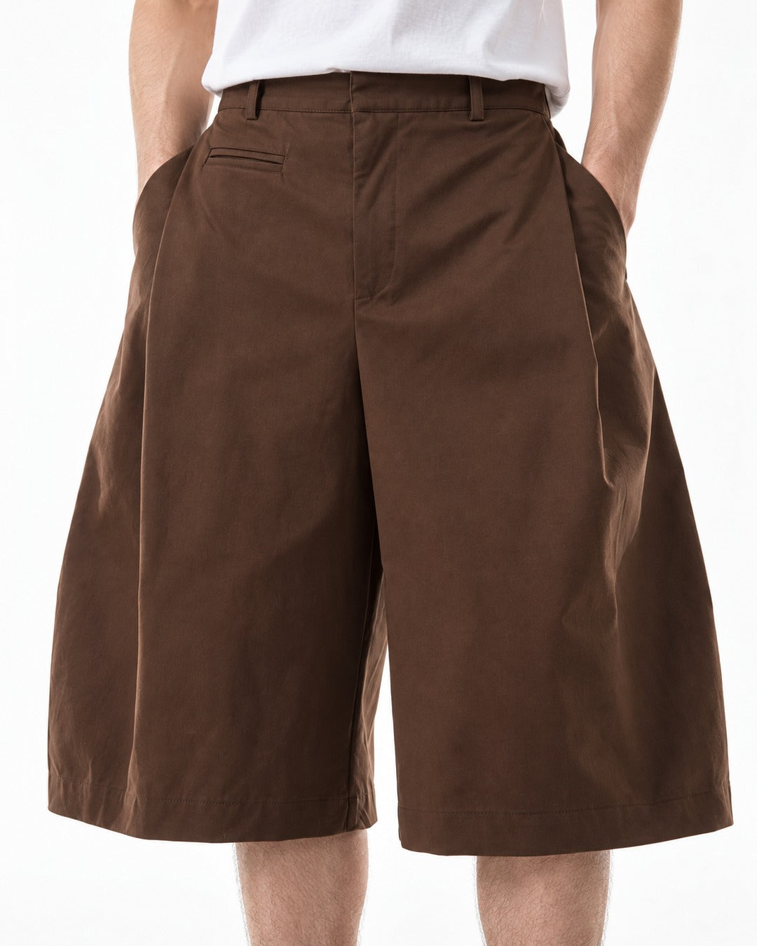 Pleated Wide-Leg Shorts