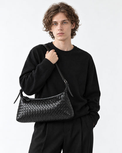 Woven Baguette Shoulder Bag