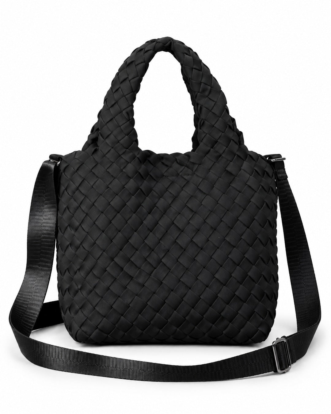 Woven Tote Bag with Crossbody Strap